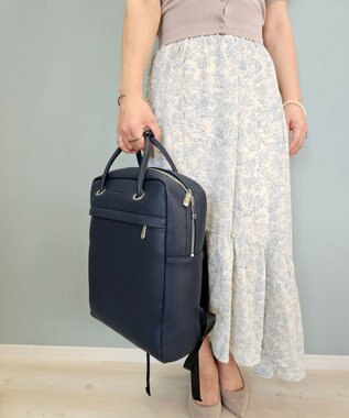 style code 【MERCURYDUO/マーキュリーデュオ】メタルアイレット　2WAY ラージリュック　推し活大容量バッグ ネイビー