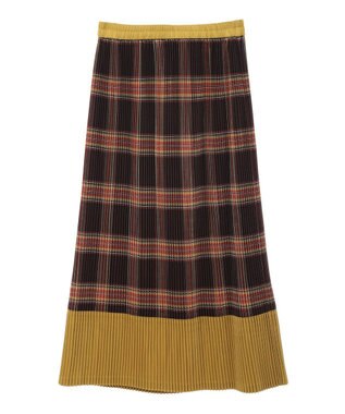 CRAFT STANDARD BOUTIQUE 配色チェックプリーツスカート Orange