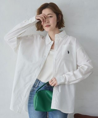 WEGO 【26年春新色登場★】USPOLOBIGシャツ ホワイト