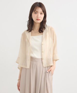 earth music&ecology シアーショートシャツ Light Beige
