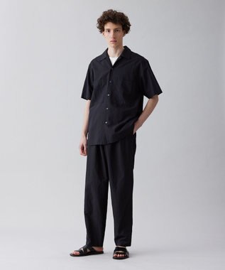 UNFILO MENS ライトリネン オープンカラーシャツ [23年春夏商品] ブラック