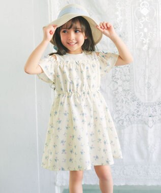 ANY KIDS 【洗濯機可能】オンオフショルダーワンピース