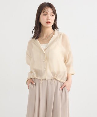 earth music&ecology シアーショートシャツ Light Beige