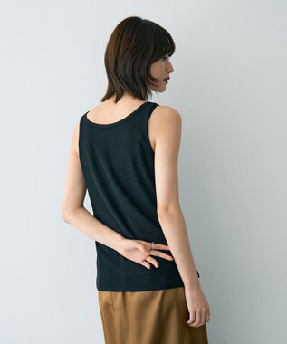 YECCA VECCA 2wayスクエアリブタンクトップ Black