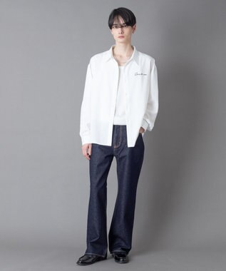 WEGO ワンポイントルーズシャツ（LS） ホワイト