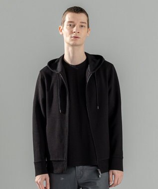 JOSEPH HOMME 新色追加【オリジナル素材/シワになりにくい】ライトタックジャージー ジップアップパーカー ブラック系