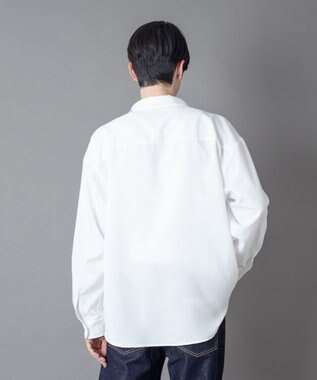 WEGO ワンポイントルーズシャツ（LS） ホワイト