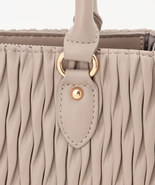 LA BAGAGERIE ランダムプリーツ2WAYハンドバッグ グレージュ