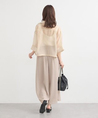earth music&ecology シアーショートシャツ Light Beige
