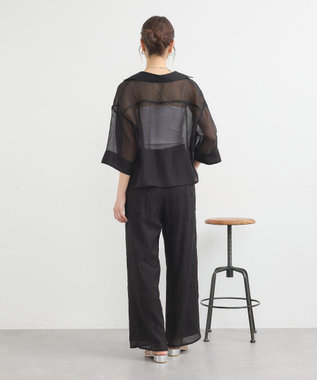 earth music&ecology シアーショートシャツ Black