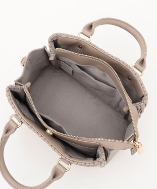 LA BAGAGERIE ランダムプリーツ2WAYハンドバッグ グレージュ