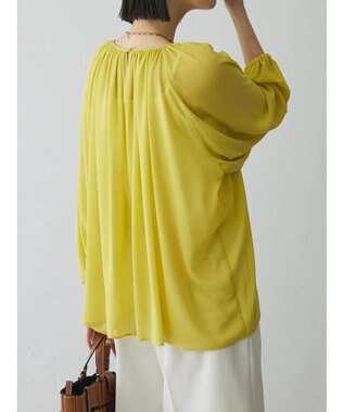 Green Parks AnriettMusee ボリュームシアーブラウス Lime Green