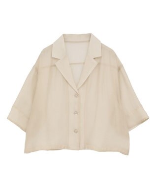 earth music&ecology シアーショートシャツ Light Beige