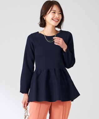 【洗える】スポンディッシュペプラム ニット