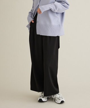 CRAFT STANDARD BOUTIQUE ハイウェストベルトワイドパンツ Black