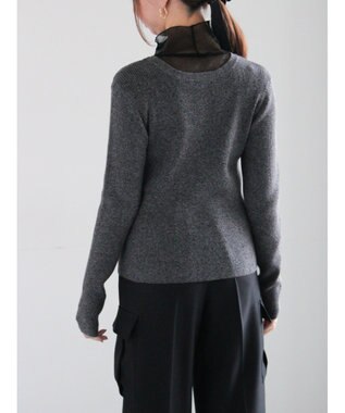 Te chichi ヘンリーネックマーブルニット ブラック