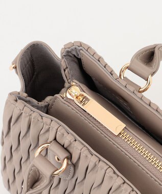 LA BAGAGERIE ランダムプリーツ2WAYハンドバッグ グレージュ