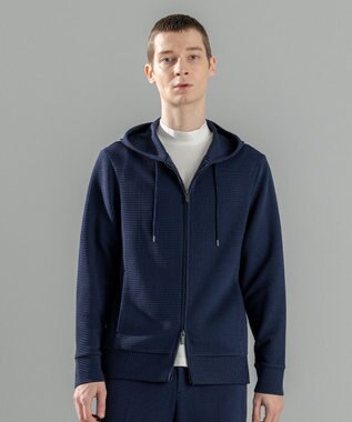 JOSEPH HOMME 新色追加【オリジナル素材/シワになりにくい】ライトタックジャージー ジップアップパーカー ネイビー系