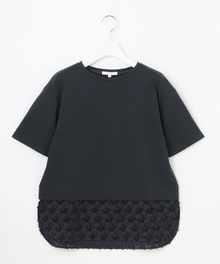 自由区 【カタログ掲載】ジャカードコンビジャージー カットソー ネイビー