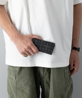 MIYABIYA La quoh with kirakaracho 角つなぎ プリントレザー キーケース 玄（ブラック）