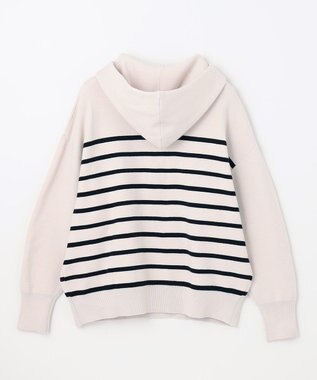 ANY 【洗濯機可】しあわせタッチハーフジップフーディー オイスターボーダー