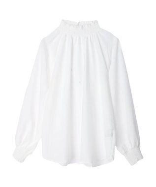 Green Parks ・ＥＬＥＮＣＡＲＥ　ＤＵＥ　シャーリングカラーブラウス Off White