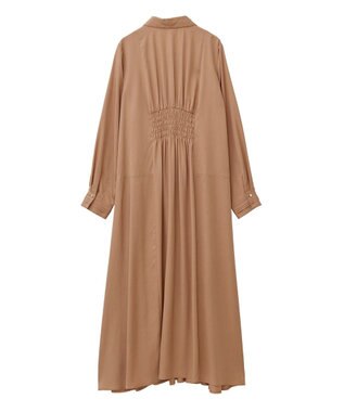YECCA VECCA タックデザインシャツワンピース Camel