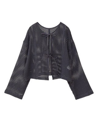 Green Parks Ｉ　前後２ｗａｙ　メッシュショート丈カーディガン Orange