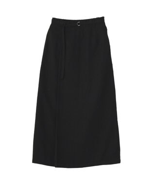 CRAFT STANDARD BOUTIQUE リネンライクラップ風スカート Black