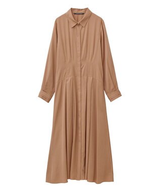YECCA VECCA タックデザインシャツワンピース Camel