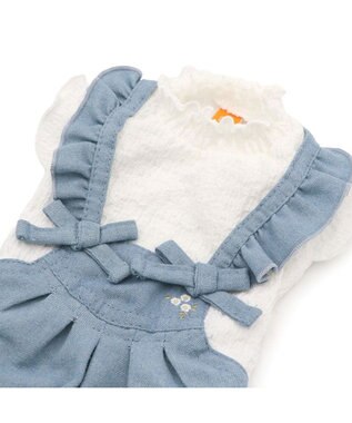 PET PARADISE ペットパラダイス 刺繍 パンツつなぎ 小型犬 ライトインディゴブルー