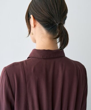 YECCA VECCA タックデザインシャツワンピース Bordeaux