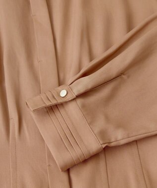 YECCA VECCA タックデザインシャツワンピース Camel