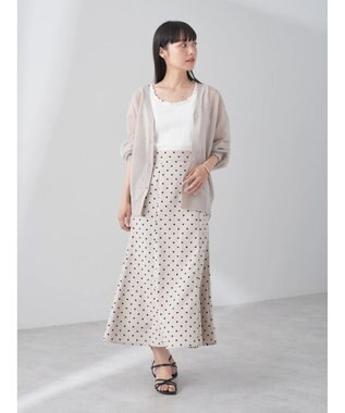 earth music&ecology ファンシーラメＶネックカーディガン Light Gray