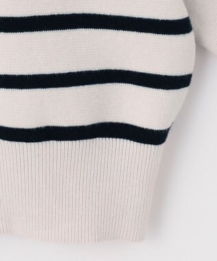 ANY 【洗濯機可】しあわせタッチハーフジップフーディー オイスターボーダー