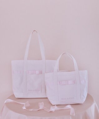 Maison de FLEUR ピンクマニアマルチポケット帆布トートSバッグ Pink