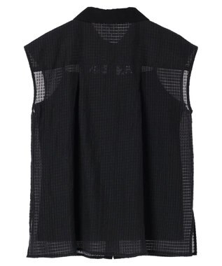 YECCA VECCA コード刺繍シアーブラウス Black