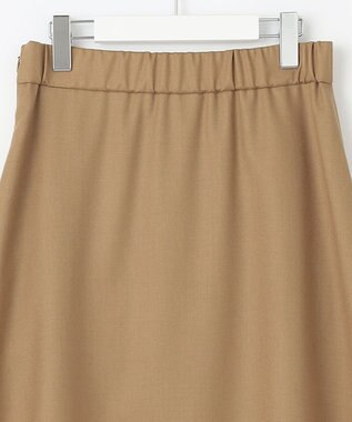 自由区 【洗える】ウォッシャブルハイカウントフラノ タックスカート キャメル系