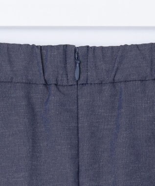 J.PRESS LADIES 【洗える】リネンツイル Aライン スカート ネイビーシャンブレー系