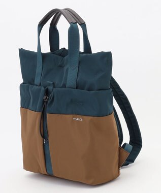 Y'SACCS ドローストリング コンビカラーリュックサック ブルー
