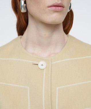 JOSEPH ジオメトリック ダブルフェイス ロングウールコート Affogato / Ivory