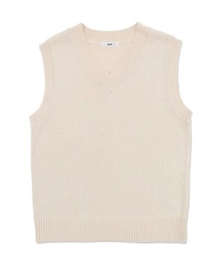 WEGO 【SCHOOLITEM】無地ニットベスト オフホワイト