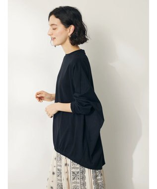 CRAFT STANDARD BOUTIQUE シルケット天竺　フロントギャザーＢＩＧ　Ｔｅｅ　Ｌ／Ｓ Black