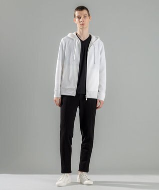 JOSEPH HOMME 新色追加【オリジナル素材/シワになりにくい】ライトタックジャージー ジップアップパーカー ホワイト系