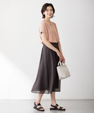 J.PRESS LADIES S 【WEB限定カラーあり・洗える】 ブライトスパンボイル スカート ダークブラウン系