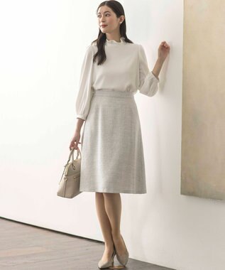 組曲 S 【KUMIKYOKU NAVY】ジョーゼットシフォン ブラウス アイボリー系