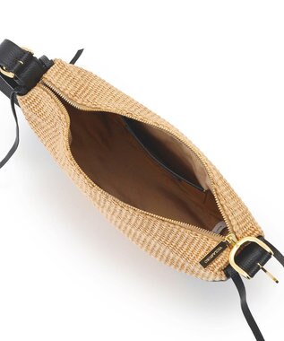 23区 VIOLAd'ORO ラフィアシート レザーコンビ ワンハンドルバッグ ベージュ系