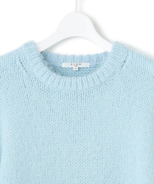 23区 【SLOW/一部店舗限定】チャンキーモヘヤ ニット サックスブルー系