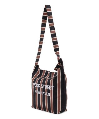 J.PRESS YORK STREET 【UNISEX】ストライプ ショルダーバック ブラック系1