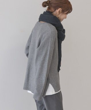 AMERICAN HOLIC バイパチラメ入りＶネック片畦ニットカーディガ Light Gray Mixture